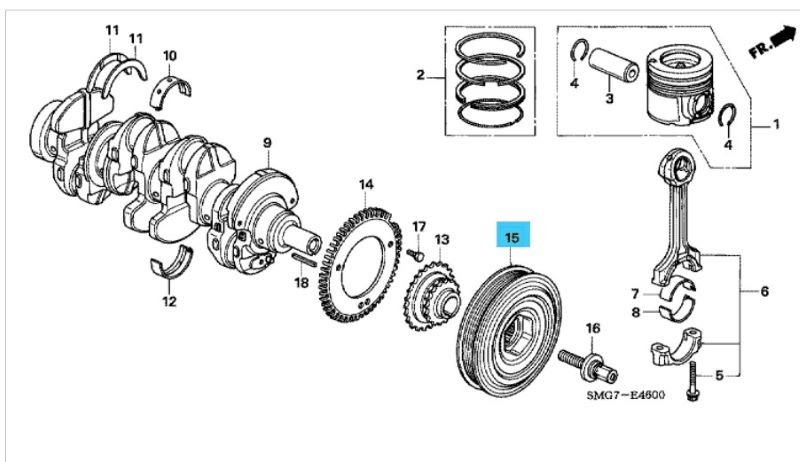 Genuine Honda Civic 2.2 Diesel Crankshaft Pulley 2006-2011 (13810RBDE01) - Image 3