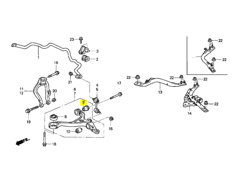 Genuine Honda Elysion Front Lower Arm Bush (51393SJK003) - Image 2