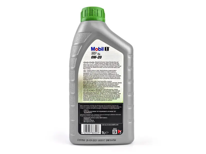Mobil 1 0W20 1 Litre BACK