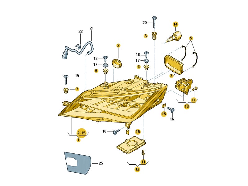Genuine SEAT Leon Front Left LED Headlight 2013-2016