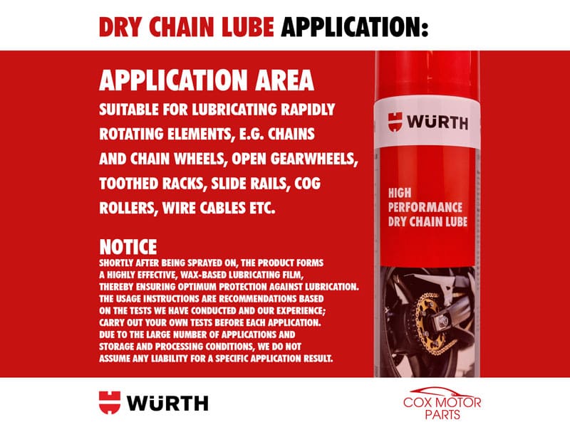 Wurth High Performance Dry Chain Lube 500ml - Image 4