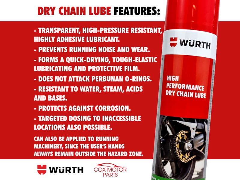 Wurth High Performance Dry Chain Lube 500ml - Image 3