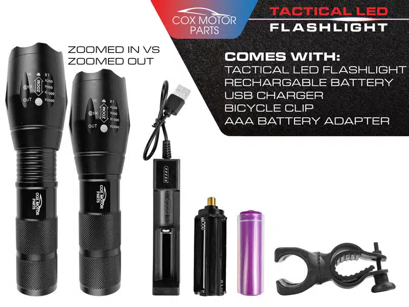 Cox Motor Parts Tactical Multifunctional LED Flashlight | 1000 Lumen - Image 2
