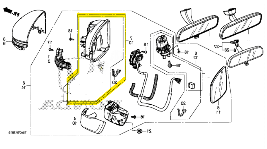 Genuine Honda Jazz Left Mirror Housing 2016 Onwards (76255TARE11_CL) *Clearance* - Image 5