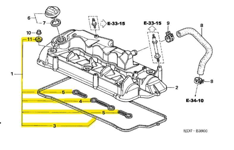 GENUINE HONDA DIESEL HEAD COVER GASKET SET 2006-2011 (12030RMAE01) - Image 3