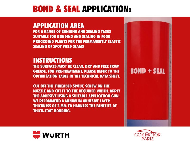 Wurth Bond & Seal Structural Adhesive Black 300ml (08901003) - Image 5