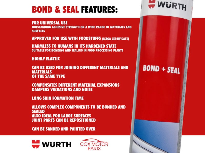 Wurth Bond & Seal Structural Adhesive Black 300ml (08901003) - Image 3