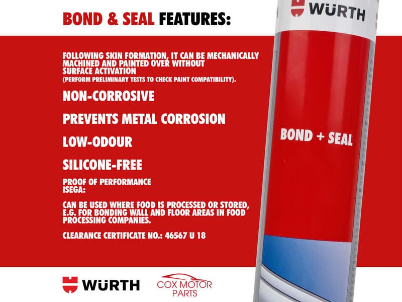 Wurth Bond & Seal Structural Adhesive Black 300ml (08901003) - Image 4