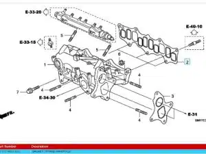 Genuine Honda Inlet Manifold Gasket - Various i-CTDi Models (17105RBDE01)