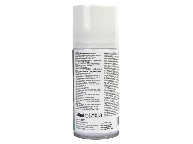 FORTE Interior Virus Sanitiser / Aircon Cleaner 150ml - Image 3