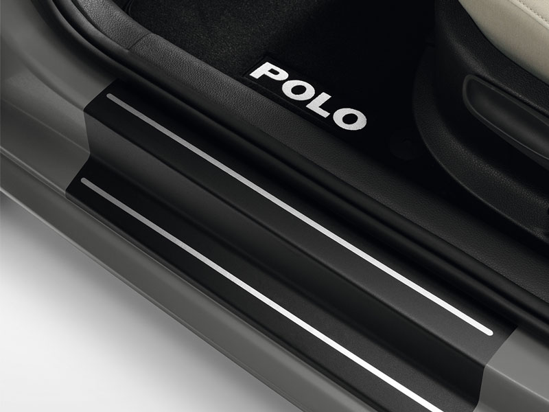 Genuine VW Polo Door Sill Protection 2010-2017 (Black/Silver) (6R4071310041)