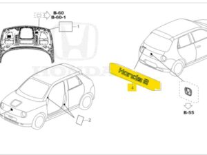 Genuine Honda E Tailgate Logo (75722TYFE01)