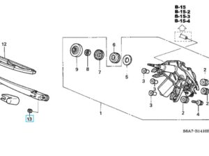 Genuine Honda 8mm Nut Civic Rear Wiper 2001-2005 (94001080700S)