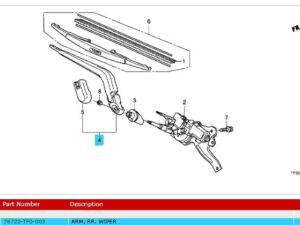 Genuine Honda Jazz Rear Wiper Arm 2009-2015 (76720TF0003)
