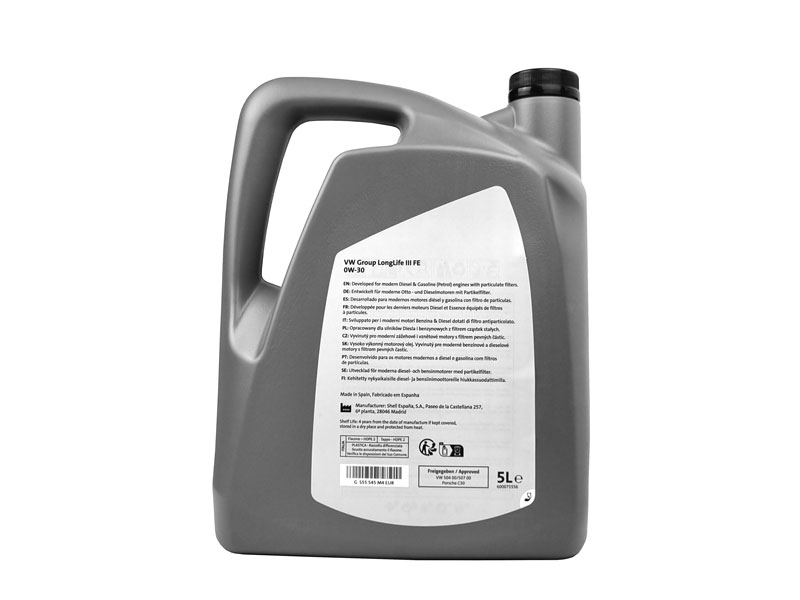 Genuine VW SEAT Audi Skoda LongLife III FE 0W-30 5 Litres (GS55545M4EUR) - Image 3