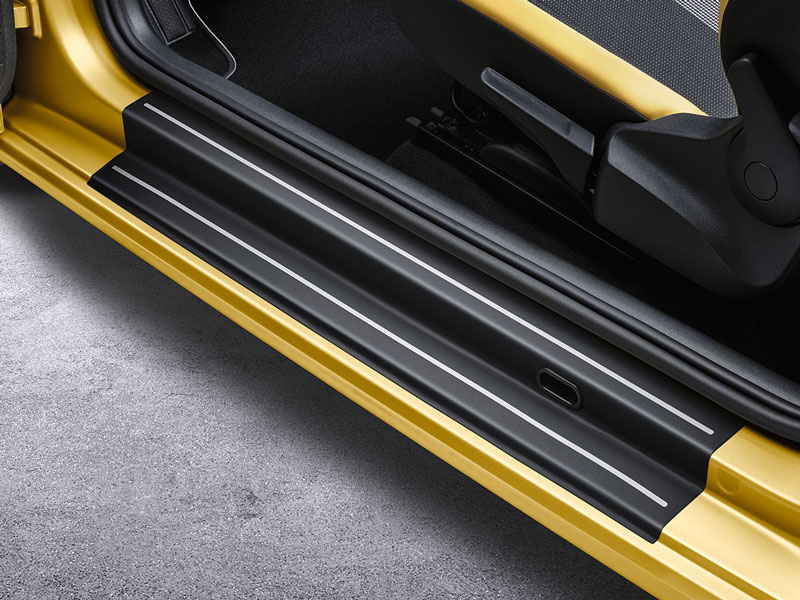 Genuine VW Up! Rear Door Sill Protection Trim 2012 onwards (Black/Silver) (1S3071310)