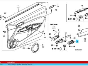 Genuine Honda Passenger Window Switch - 2002-2008 (35760S6A003ZB) (Copy)